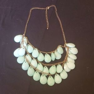 Copper Colored and sea blue teardrop necklace